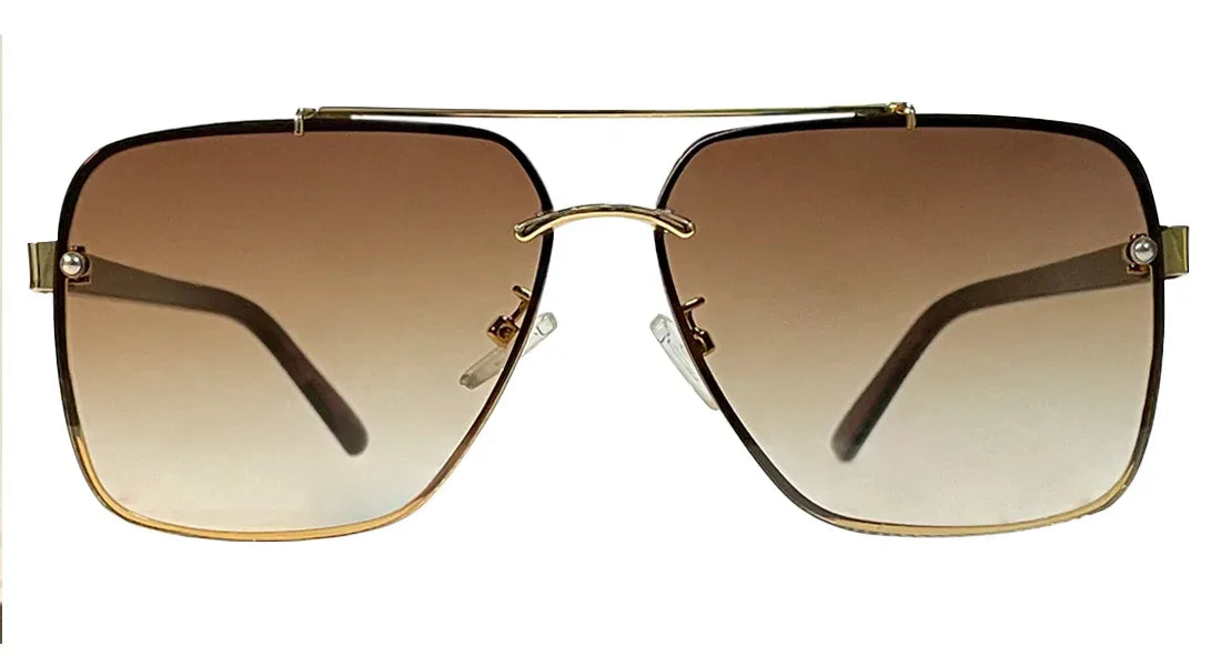 Retro Square Dark Brown Sunglasses - Bombay Optical