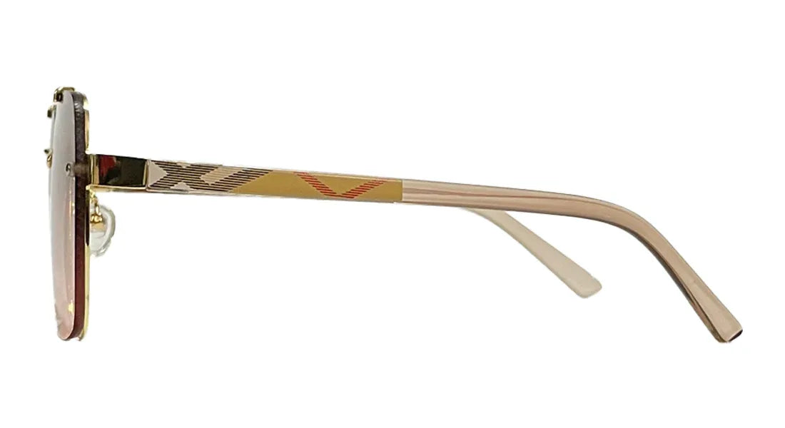 Retro Square Golden Brown Sunglasses - Bombay Optical