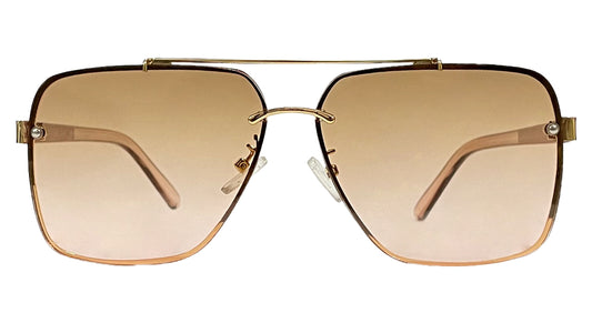 Retro Square Golden Brown Sunglasses