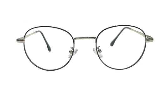 Black & Silver Round Eyeglasses