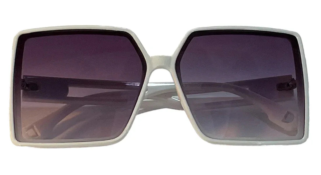 White Big Square Sunglasses - Bombay Optical