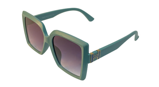 Big Square Sunglasses with Green Frame