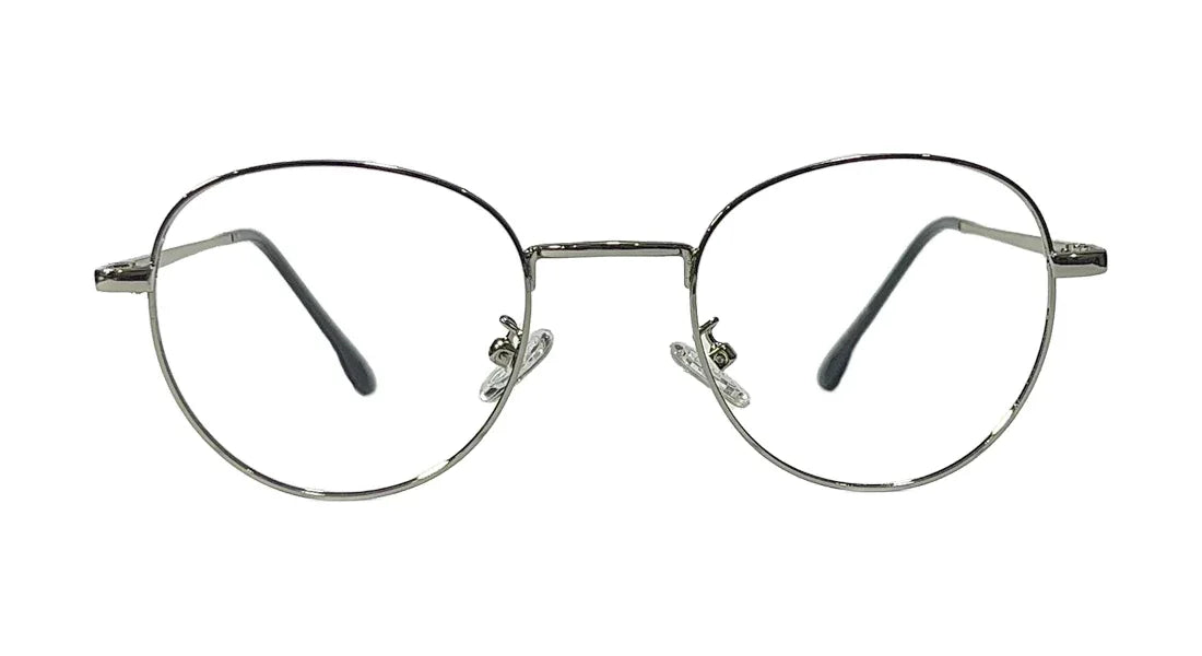 Silver Round Eyeglasses - Bombay Optical