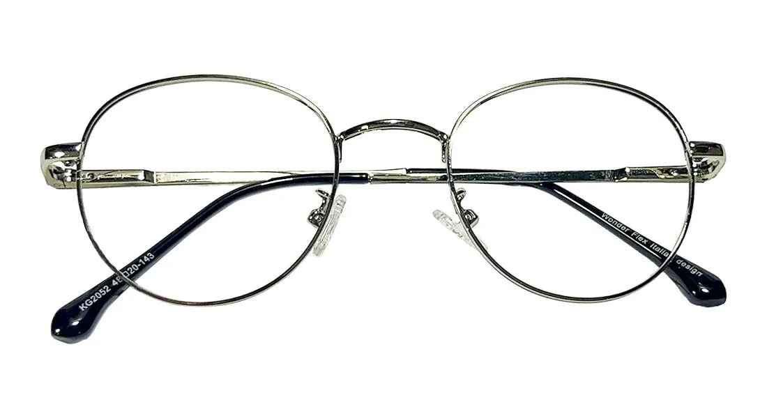 Silver Round Eyeglasses - Bombay Optical