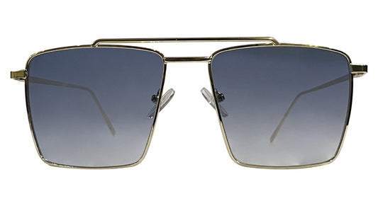 Full Rim Golden - Blue Square Sunglasses
