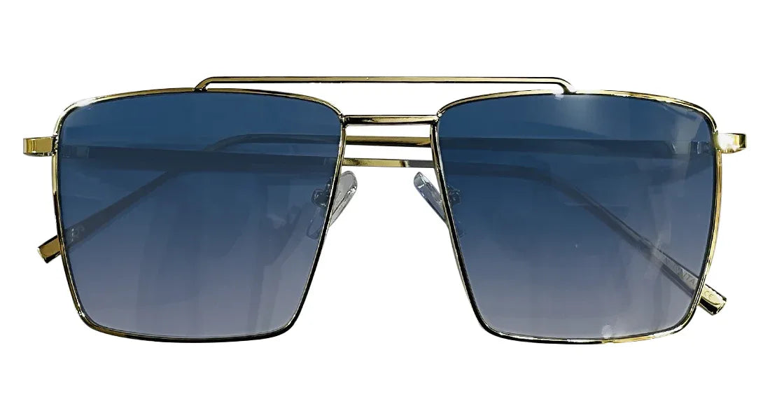 Full Rim Golden - Blue Square Sunglasses - Bombay Optical