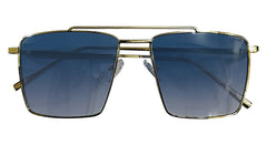Full Rim Golden - Blue Square Sunglasses
