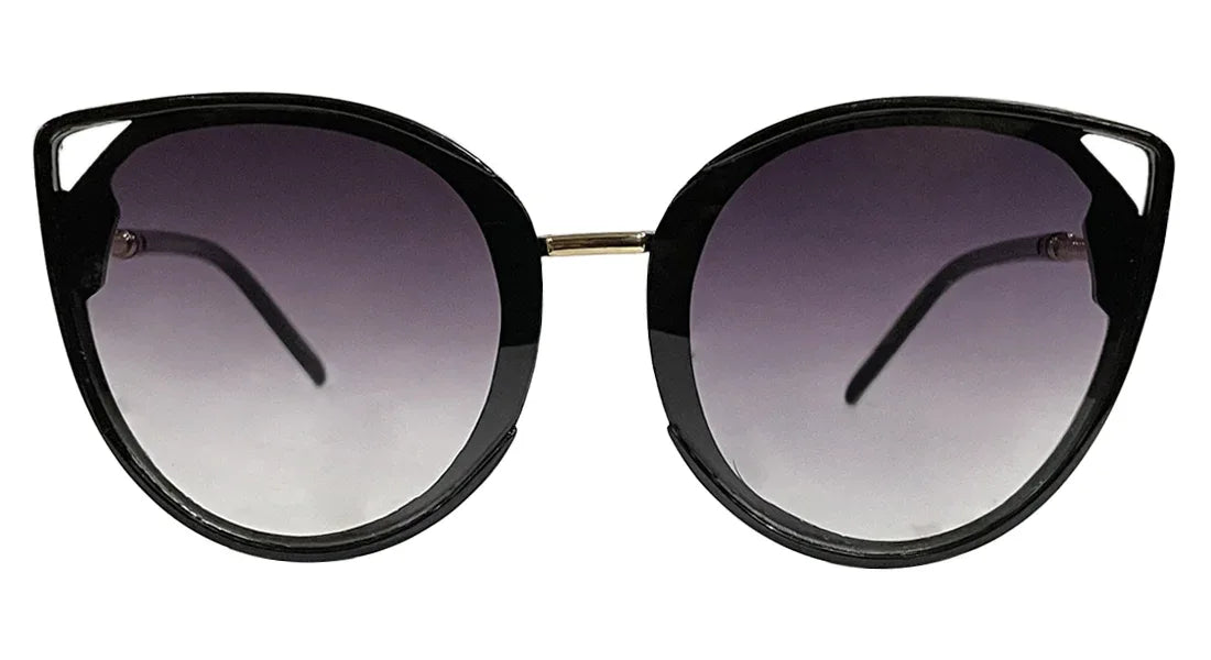 Glossy Black and Purple Cateye Sunglasses - Bombay Optical