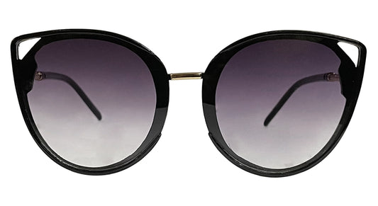 Glossy Black and Purple Cateye Sunglasses