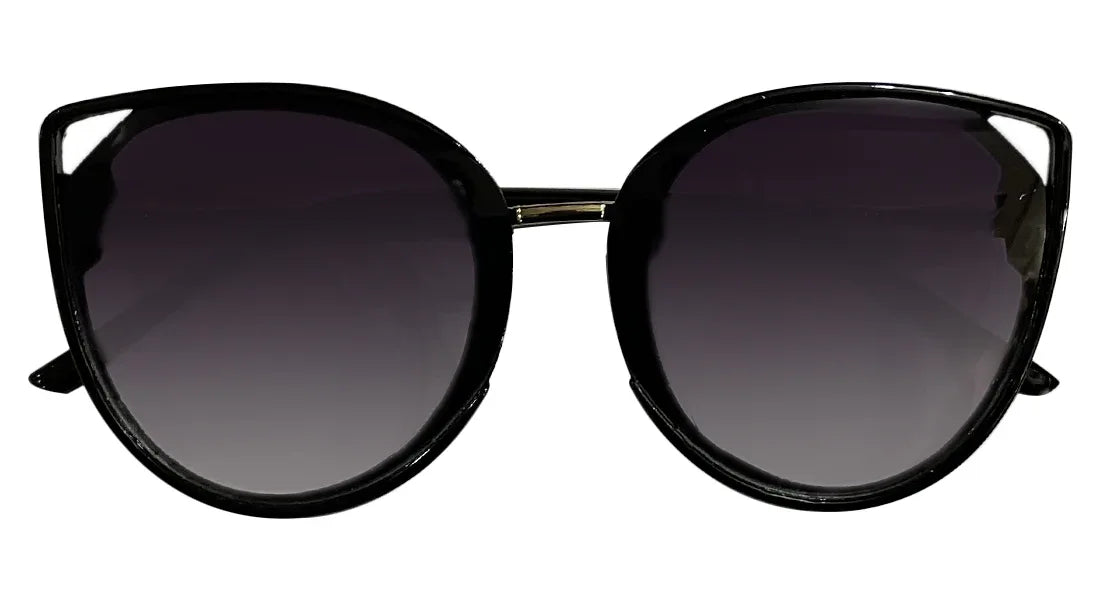 Glossy Black and Purple Cateye Sunglasses - Bombay Optical