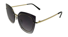 Golden Frame Black Gradient Round-Cateye Sunglasses