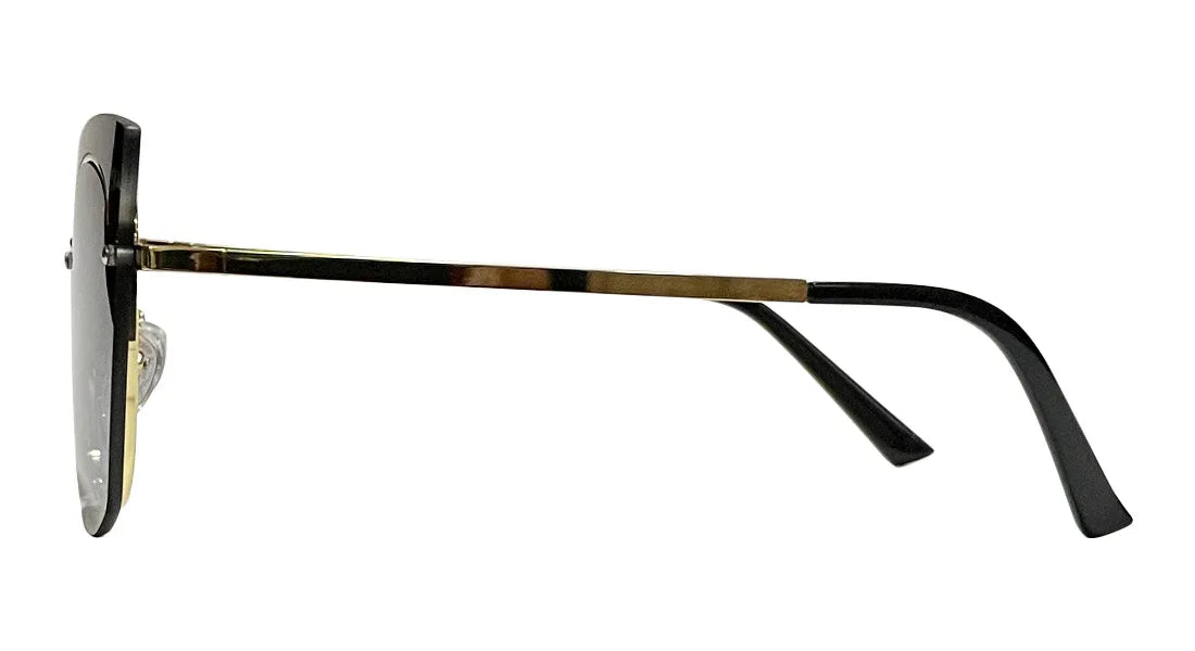 Golden Frame Black Gradient Round-Cateye Sunglasses - Bombay Optical