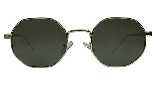 Golden Rim - Dark Green Lenses Sunglasses