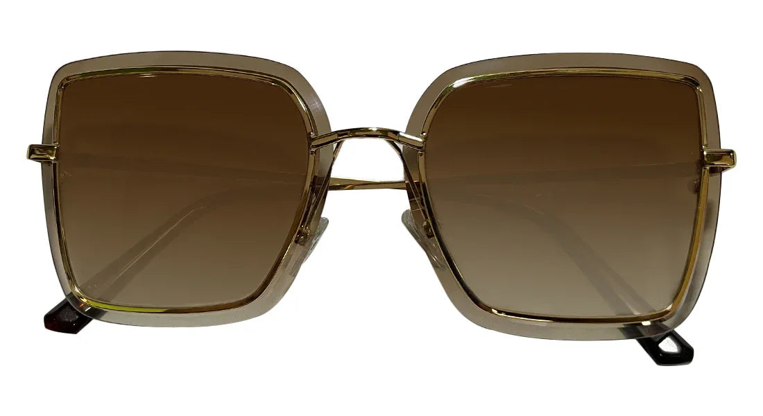 Golden Frame with Dark Brown Lenses - Bombay Optical