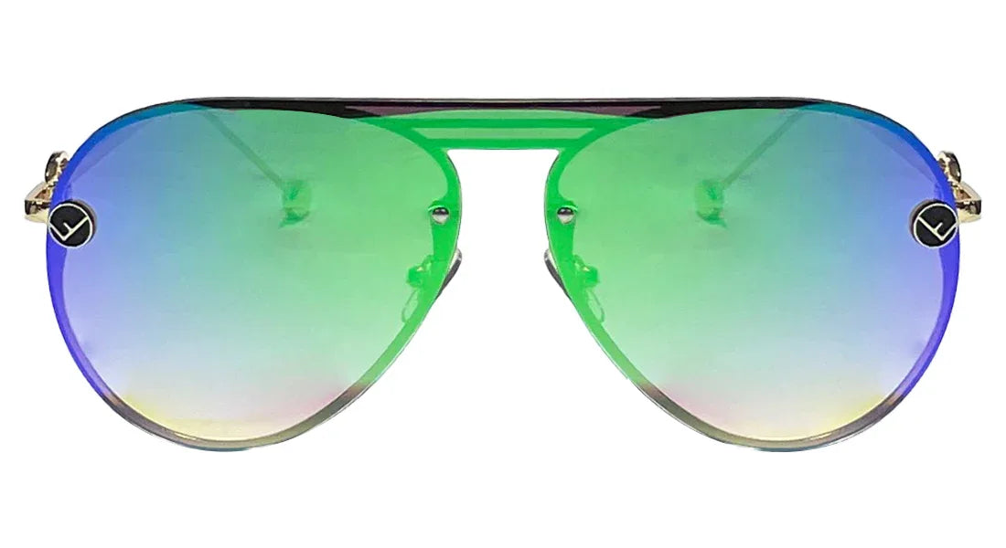 Golden Frame with Reflective Lenses - Bombay Optical