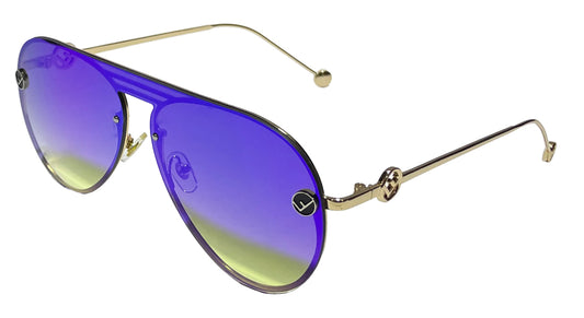 Golden Frame with Reflective Lenses