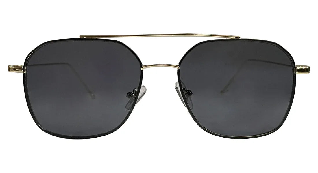 Golden & Black Rim with Grey Lenses Sunglasses - Bombay Optical