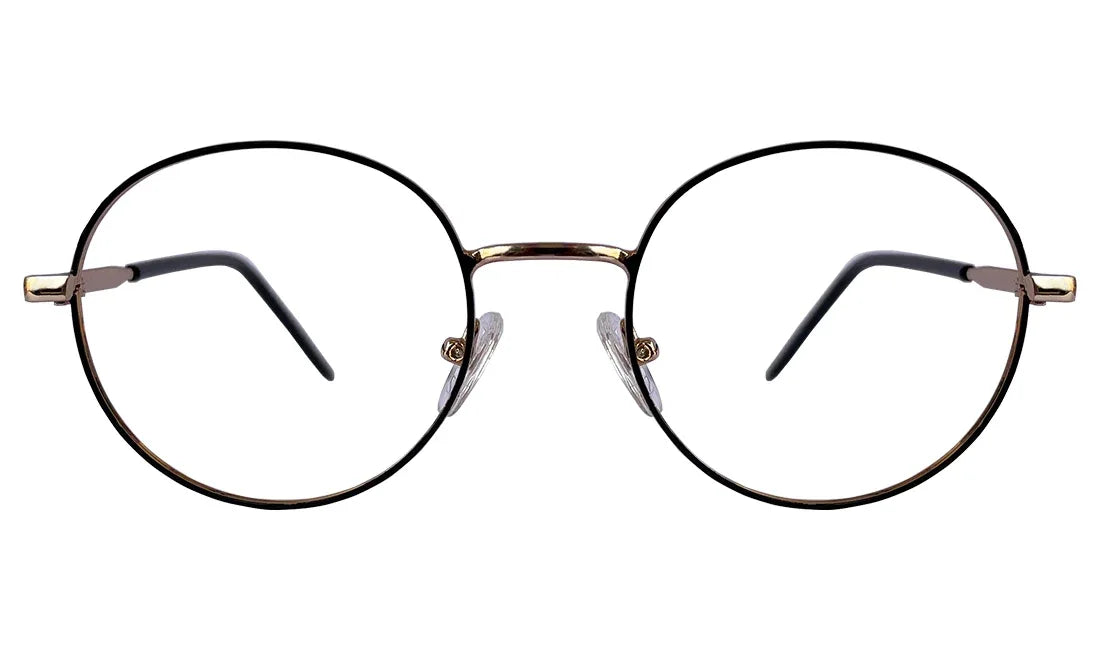 Golden and Black Rim Metal Eyeglasses - Bombay Optical