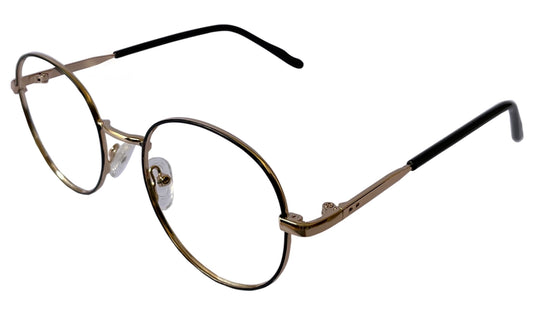 Golden and Black Rim Metal Eyeglasses
