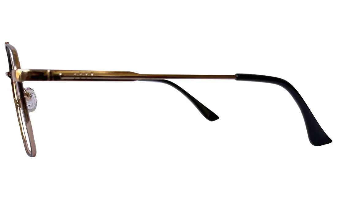Golden and Black Rectangle Eyeglasses - Bombay Optical