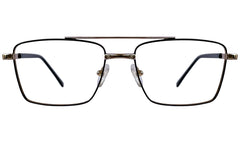 Golden and Black Rectangle Eyeglasses