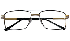 Golden and Black Rectangle Eyeglasses