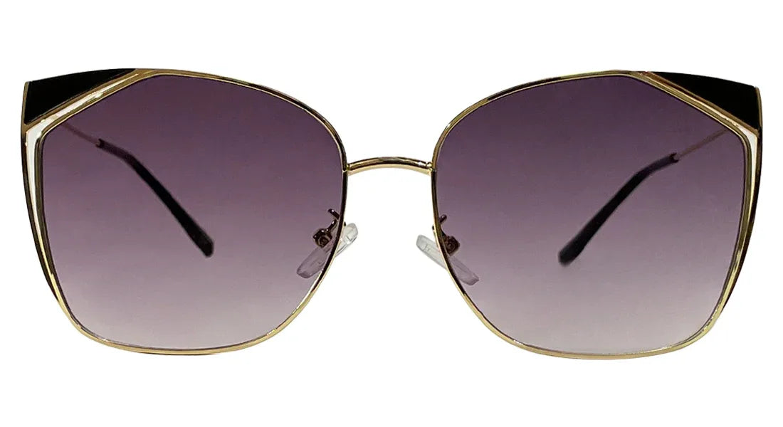 Golden Frame Cateye with Grey Gradient Lenses - Bombay Optical