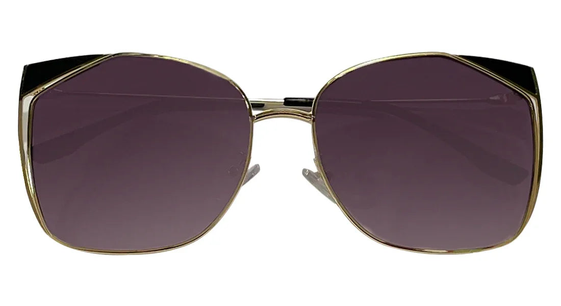 Golden Frame Cateye with Grey Gradient Lenses - Bombay Optical