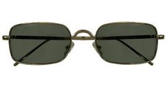 Green Lenses With Golden Rim Rectangle Sunglasses