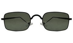 Green Lenses With Matte Black Rim Rectangle Sunglasses
