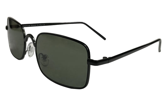 Green Lenses With Matte Black Rim Rectangle Sunglasses