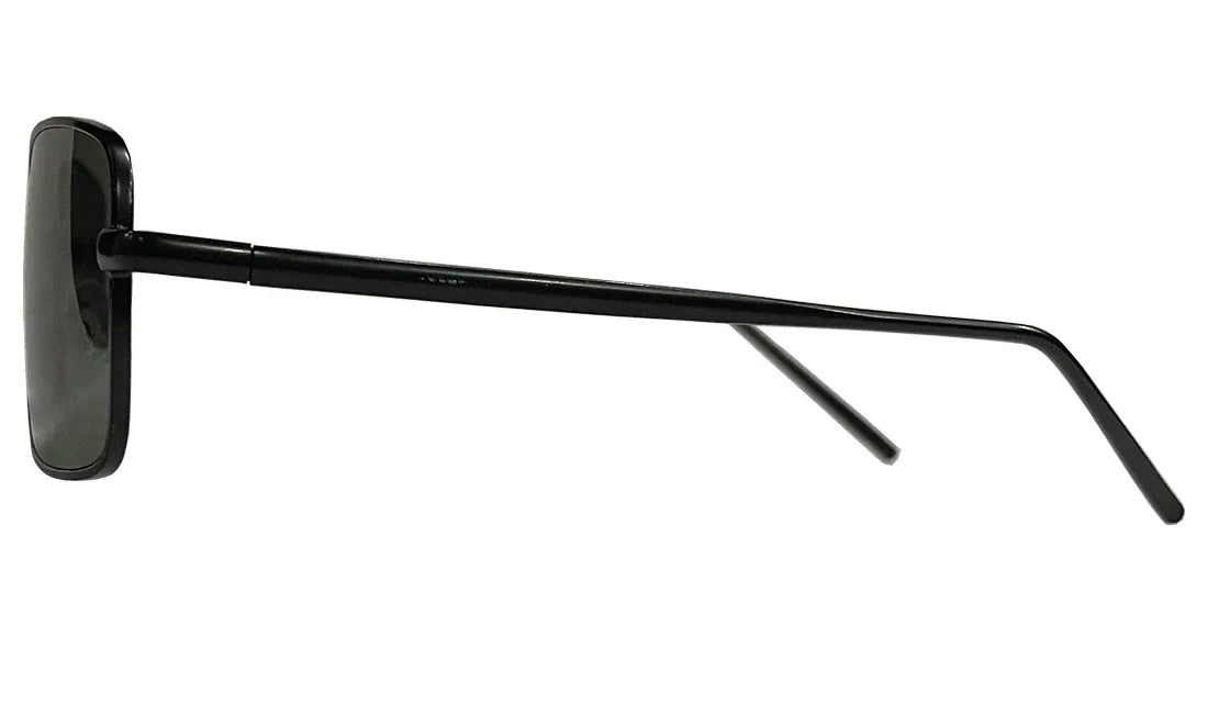 Green Lenses With Matte Black Rim Rectangle Sunglasses - Bombay Optical