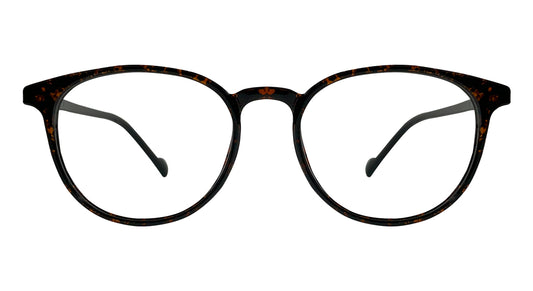 Havana with Black Round Eyeglasses