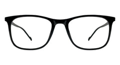 Glossy Black with Blue Square Eyeglasses