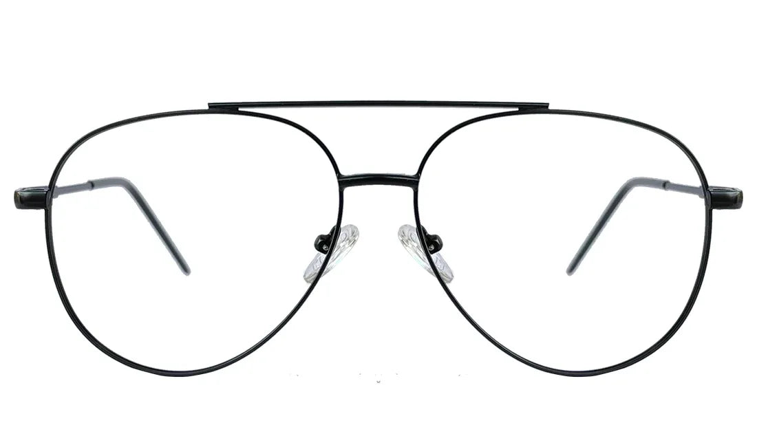 Matte Black Aviator Eyeglasses - Bombay Optical