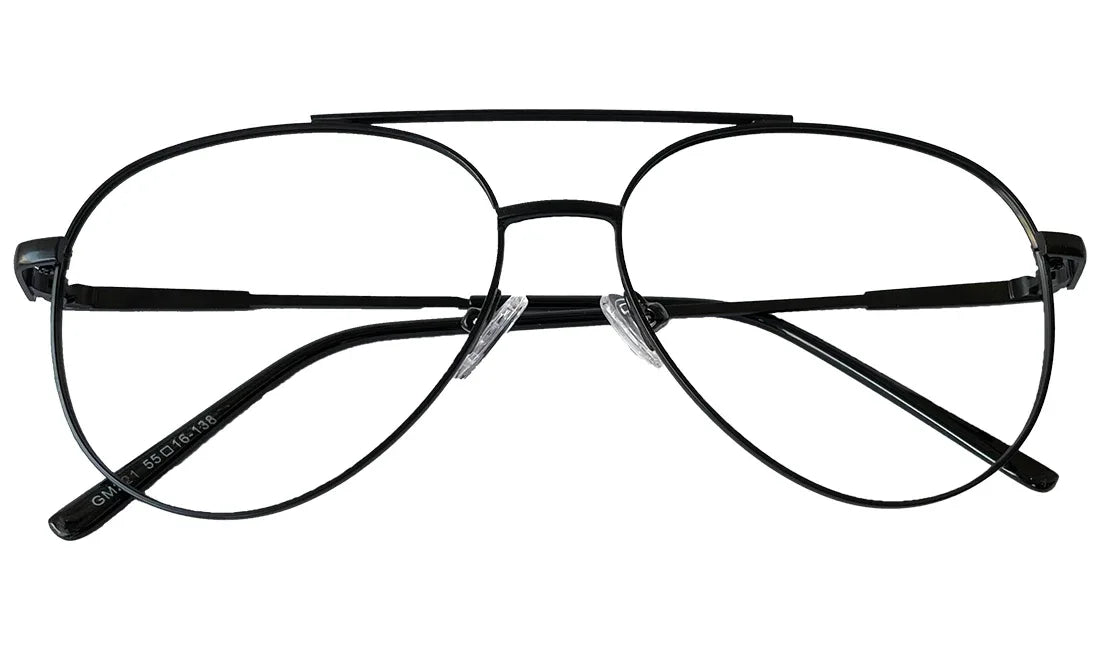Matte Black Aviator Eyeglasses - Bombay Optical