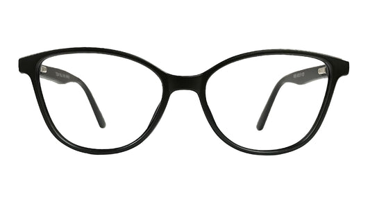 Matte Black Oval Eyeglasses