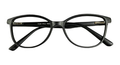 Matte Black Oval Eyeglasses