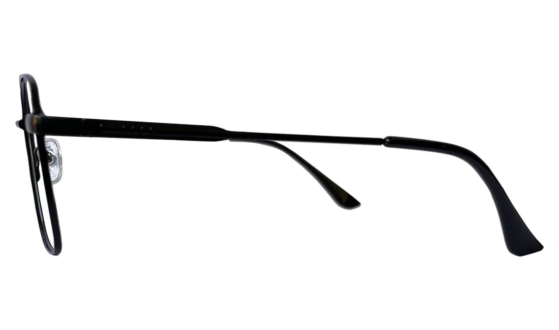 Matte Black Rectangle Metal Eyeglasses - Bombay Optical