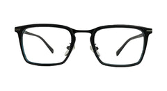 Matte Black and Blue Eyeglasses