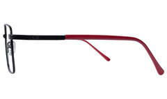 Matte Black and Red Tip Eyeglasses