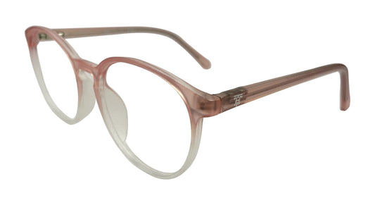Matte Pink and White Eyeglasses