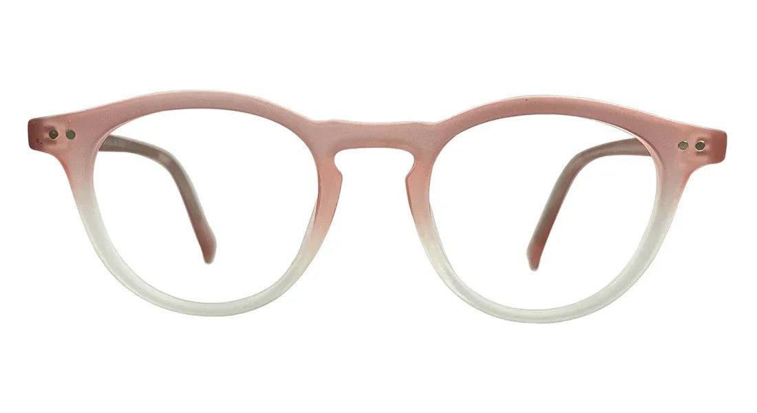 Matte Pink & White Round Eyeglasses - Bombay Optical