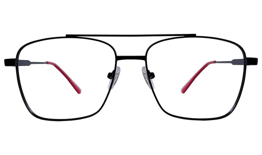 Matte Black Rectangle Metal eyeglasses