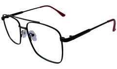 Matte Black Rectangle Metal eyeglasses