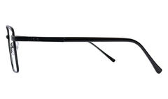 Matte Black Rectangle Eyeglasses for Men