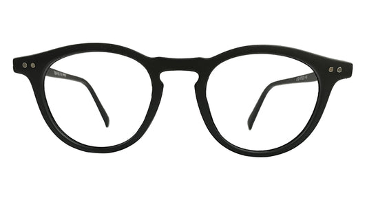 Matte Black Round Eyeglasses