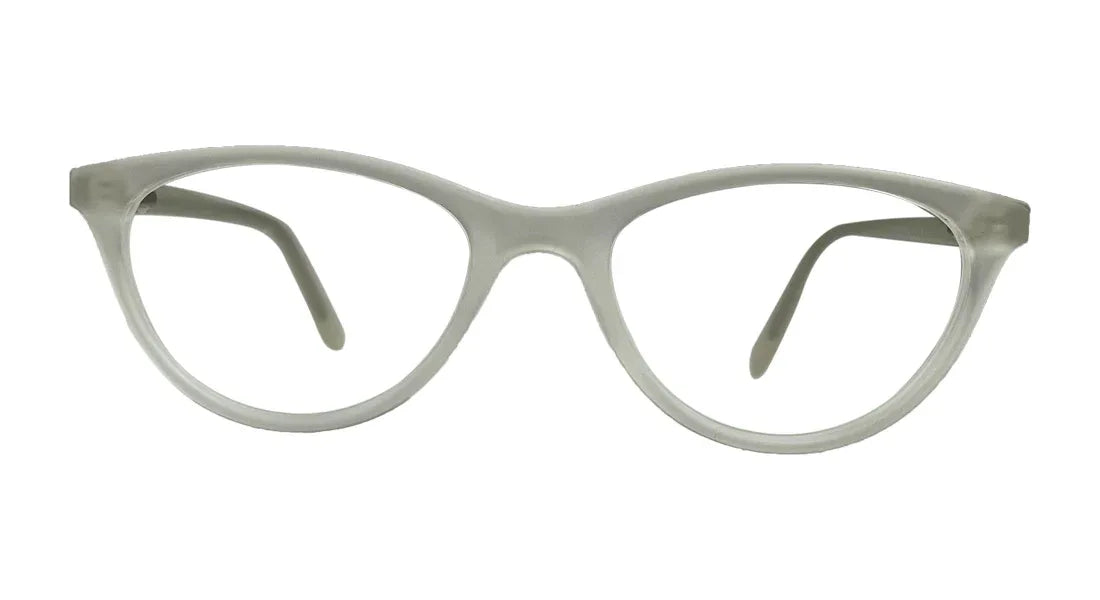 Matte White Oval Eyeglasses - Bombay Optical