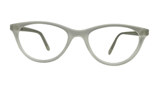 Matte White Oval Eyeglasses