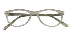 Matte White Oval Eyeglasses